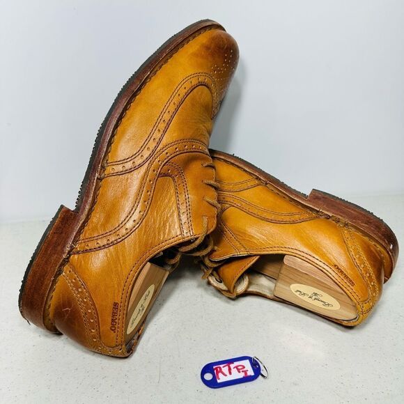 Mens Sebego brown wingtip  shoe brattle british tan 8,5 - Picture 1 of 8